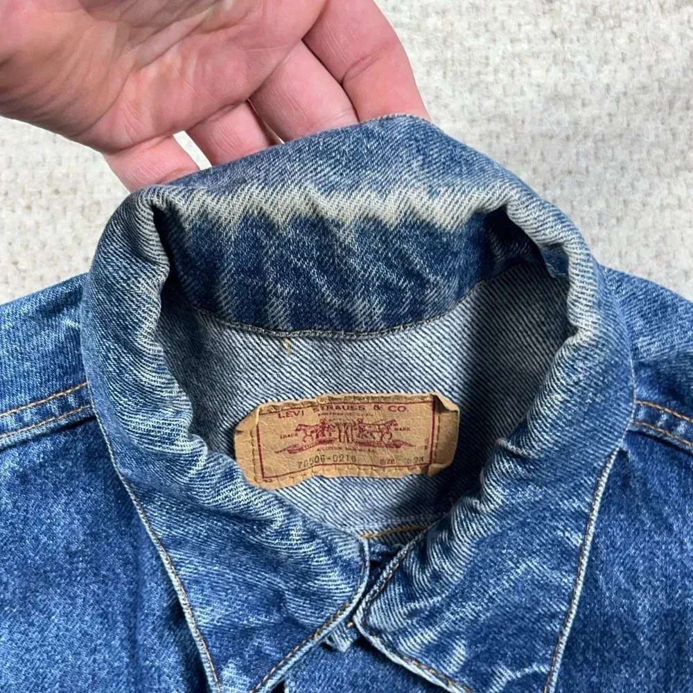 Vintage Levis Denim Jacket Men Size 42 Blue Med Wash 90s  USA Made 70506 0216